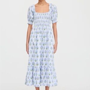 Hill House Blue Floral Midi Dress